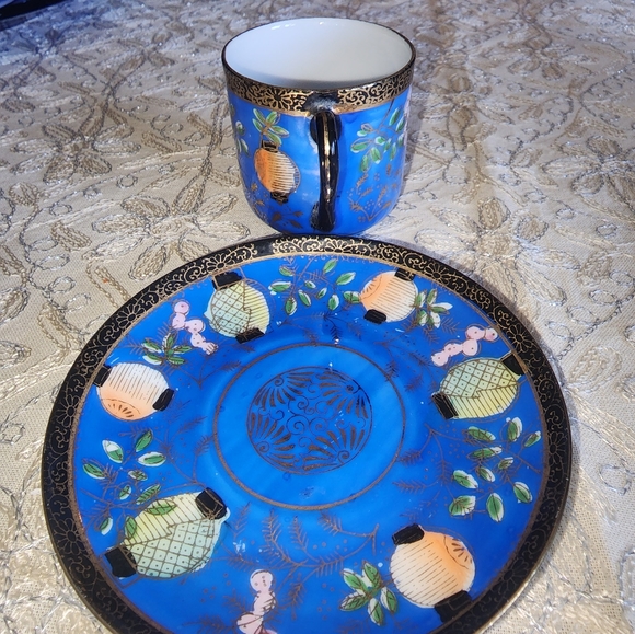 Asian Tea Cup and Saucer--Antique - Picture 7 of 7